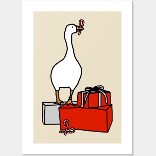 White Goose Steals Christmas Posters and Art